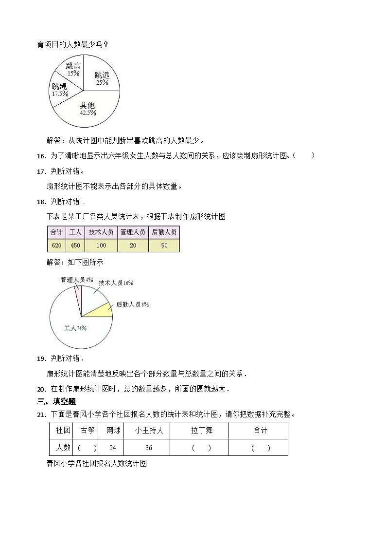 2026年苏教版六年级下册数学《扇形统计图的特点及绘制》一课一练（含答案解析）第3页