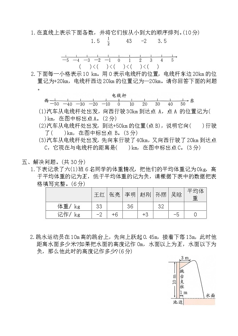 1.负数（单元测试）2025-2026学年六年级数学下册人教版（含答案）第3页