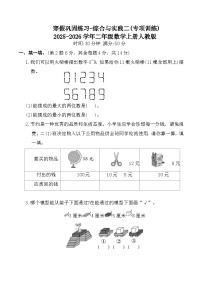 寒假巩固练习-综合与实践二(专项训练)2025-2026学年二年级数学上册人教版（含答案）