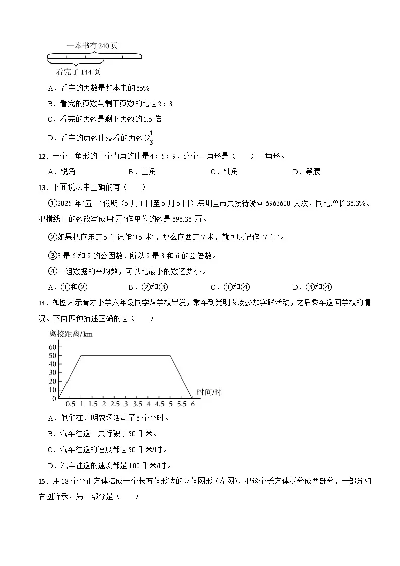 2025年广东省深圳市罗湖区小升初数学试卷（含解析）第3页