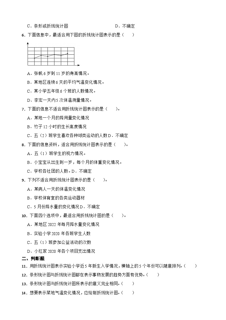 2026年苏教版数学五年级下册《单式折线统计图的特点及绘制》一课一练（含答案解析）第2页