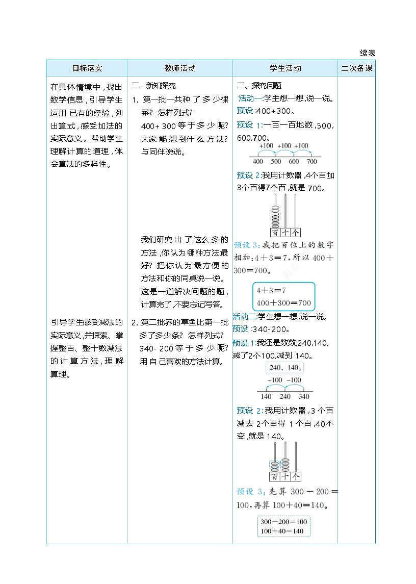 第六单元  大数加与减（一） 单元整体（教学设计）-2025-2026学年二年级下册数学北师大版（2024）第2页