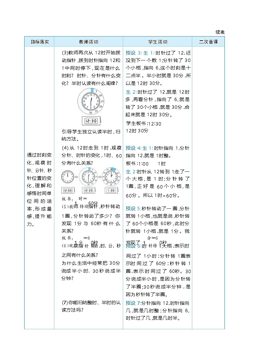 综合与实践  时间在哪里 单元整体（教学设计）-2025-2026学年二年级下册数学人教版（2024）第3页