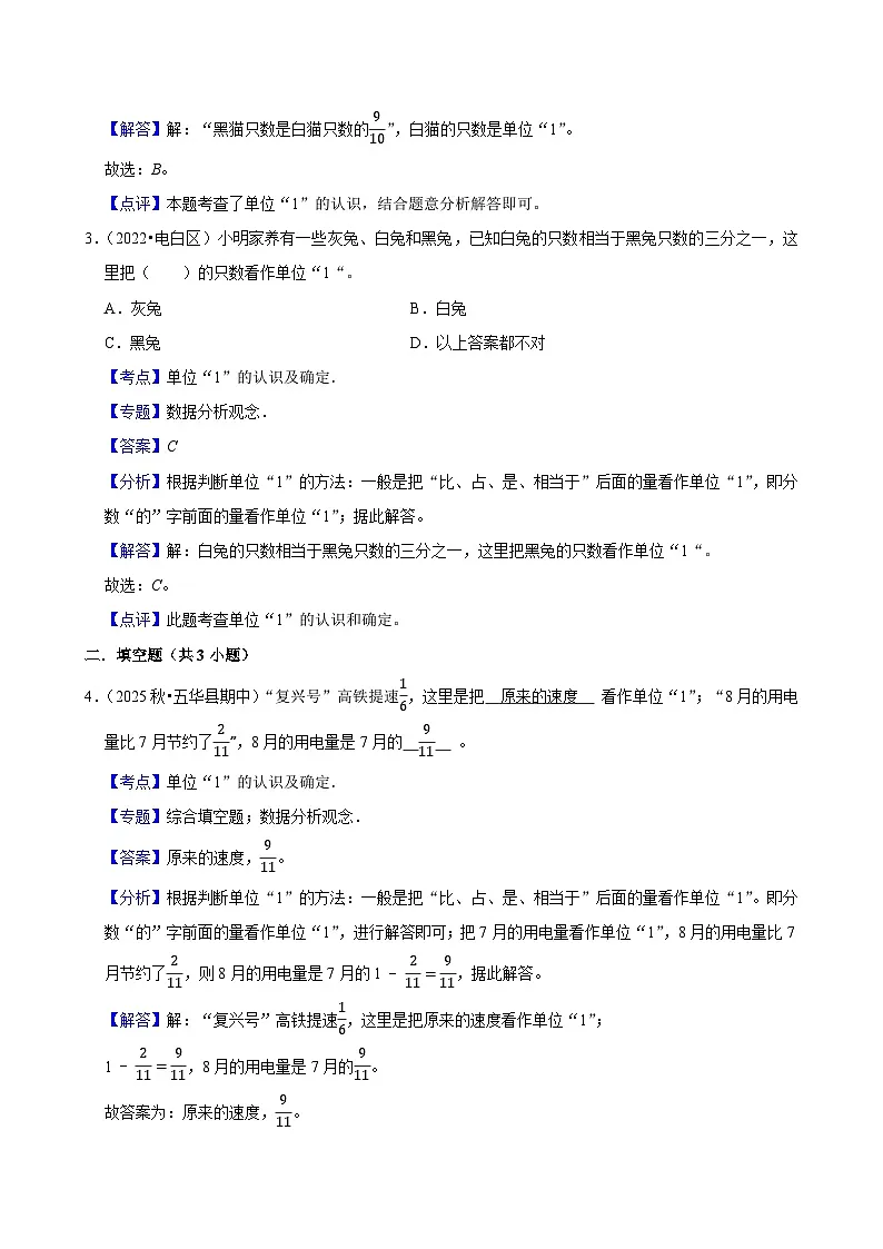 4.1.2分数的意义（练习 含解析-中等生）2025-2026学年小学数学五年级下册同步分层 人教版第3页