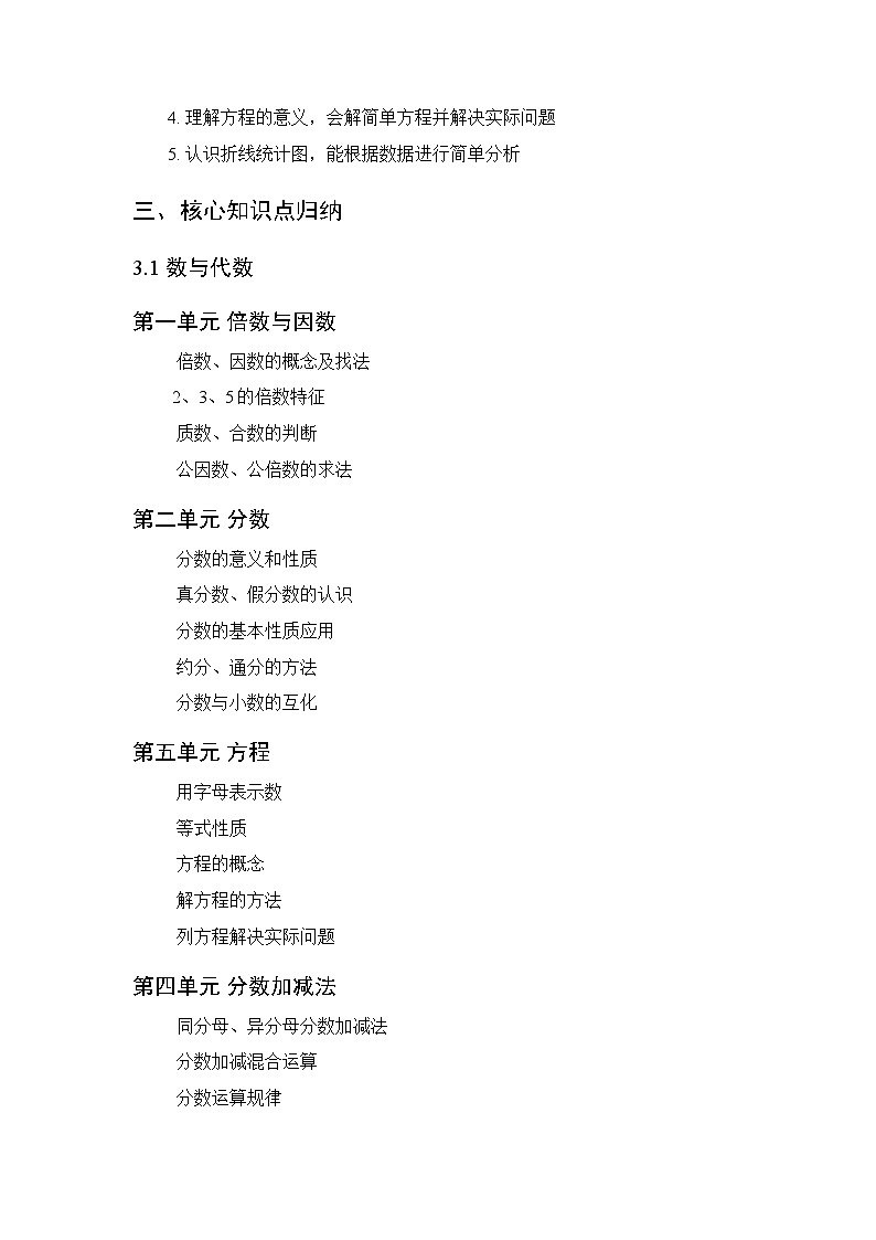 2026年春西师大版小学数学五年级下册教学计划及进度表第2页