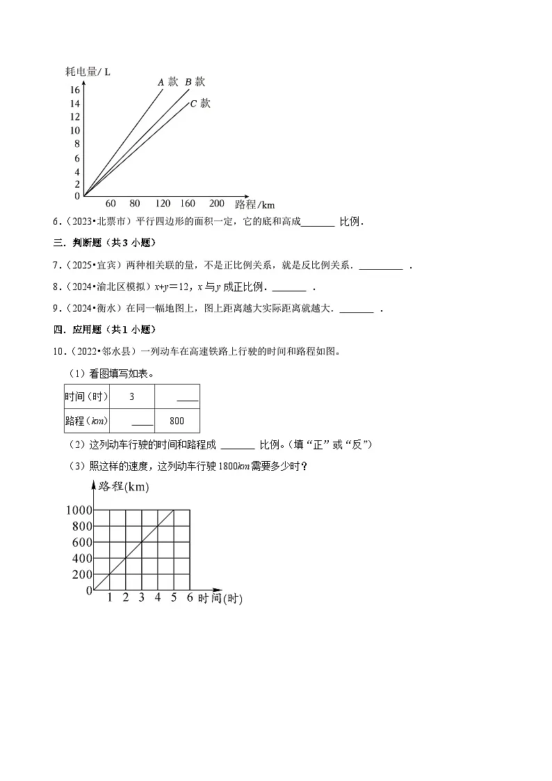 4.2.1正比例（练习 含解析-学困生）2025-2026学年小学数学六年级下册同步分层 人教版第2页