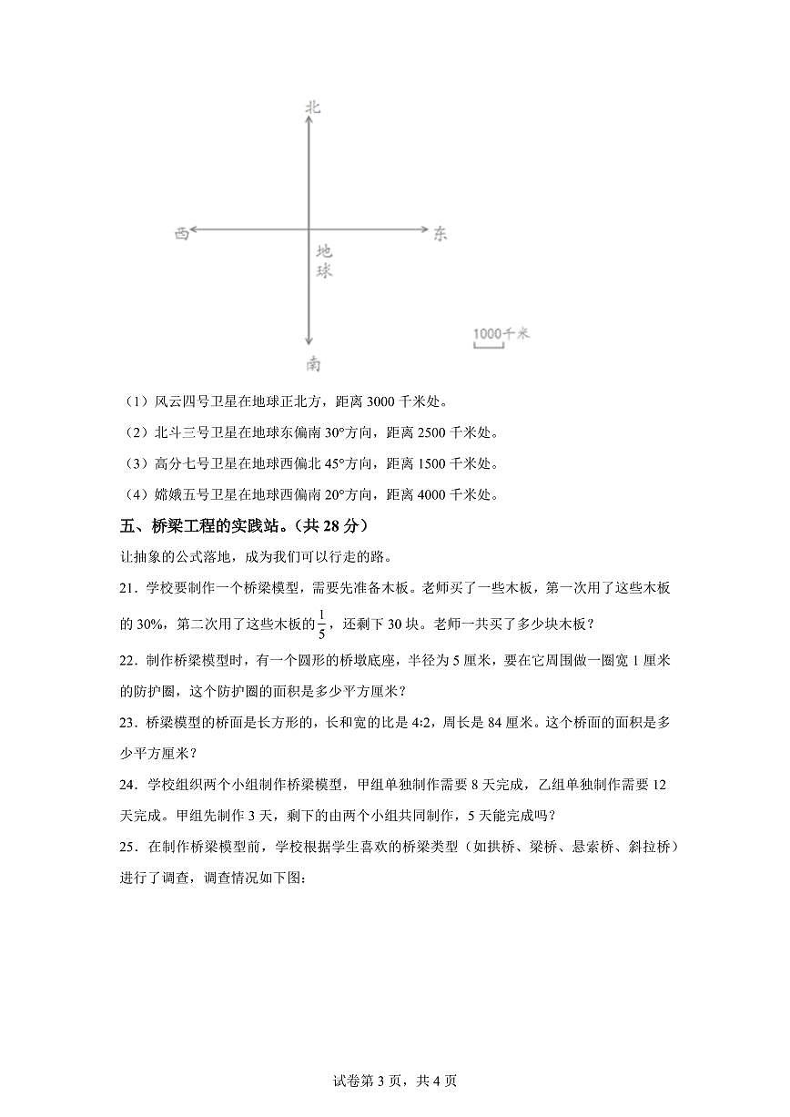 2025~2026学年江西省赣州市寻乌县（人教版）六年级上学期期末测试数学试题（含答案）第3页