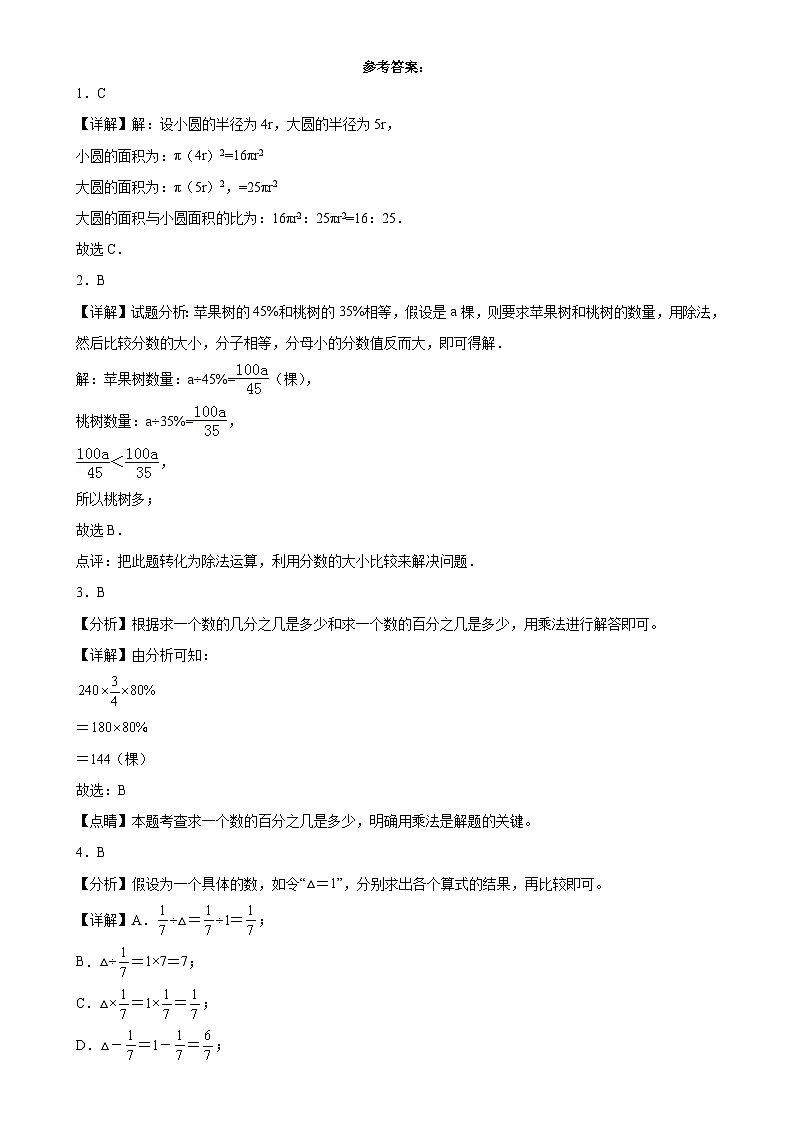 期末培优高频易错押题卷(试题)-六年级上册数学人教版解析版(3)-A4第1页