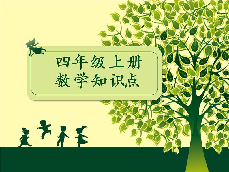 2015苏教版小学数学四年级上册知识点总复习课件01