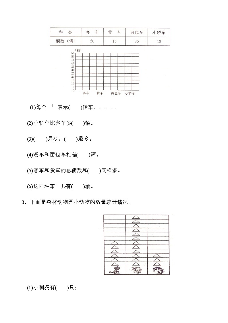 苏教版二年级下册数学数据收集整理练习题02