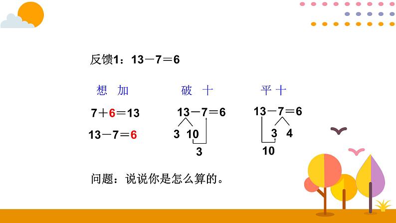 第4课时 十几减7、6ppt课件 - 人教版数学一年级下第4页