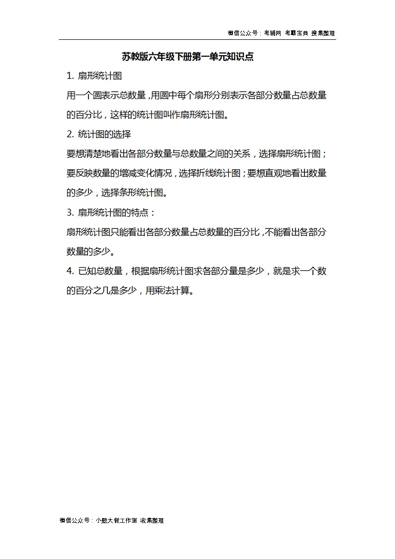 苏教版数学六年级下册知识汇总 学案01
