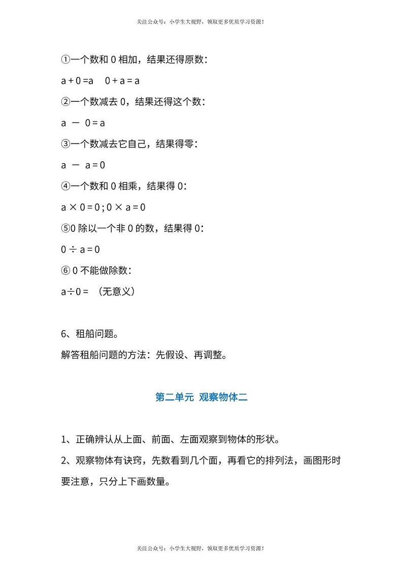 人教版数学四年级下册知识点1-4单元03