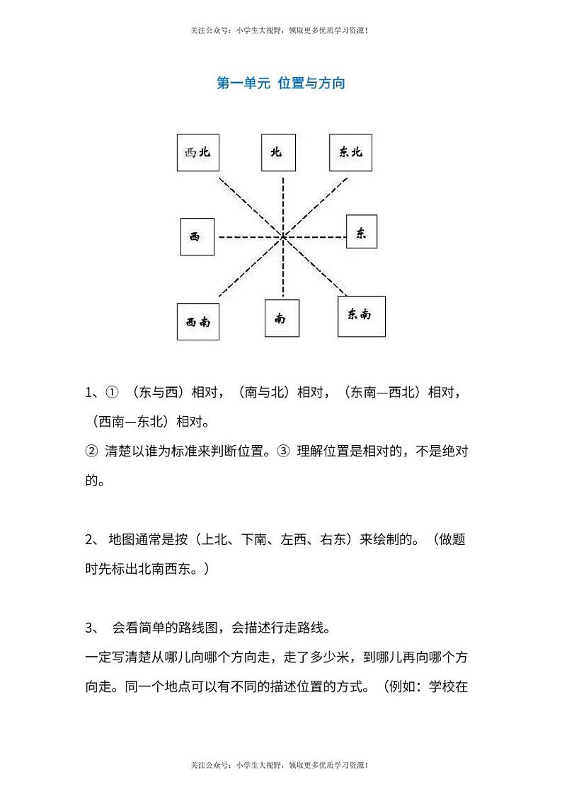 人教版数学三年级下册知识点1-4单元01