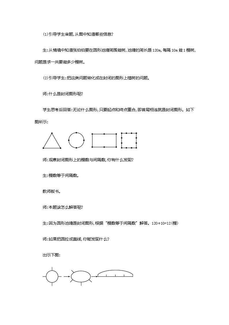 7.3 《数学广角》封闭图形植树问题 教案03