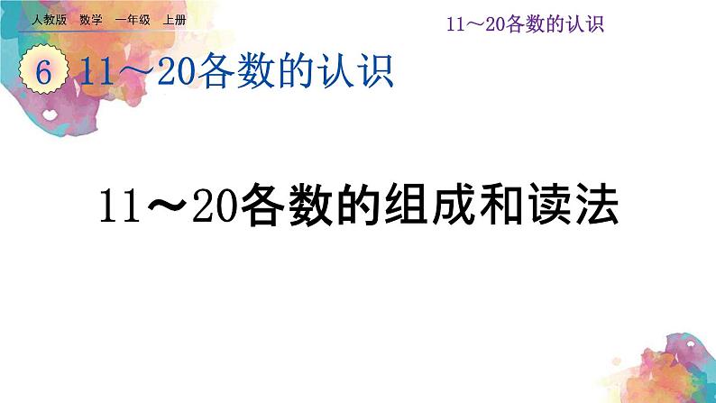 6.1《11～20各数的组成和读法》课件第1页