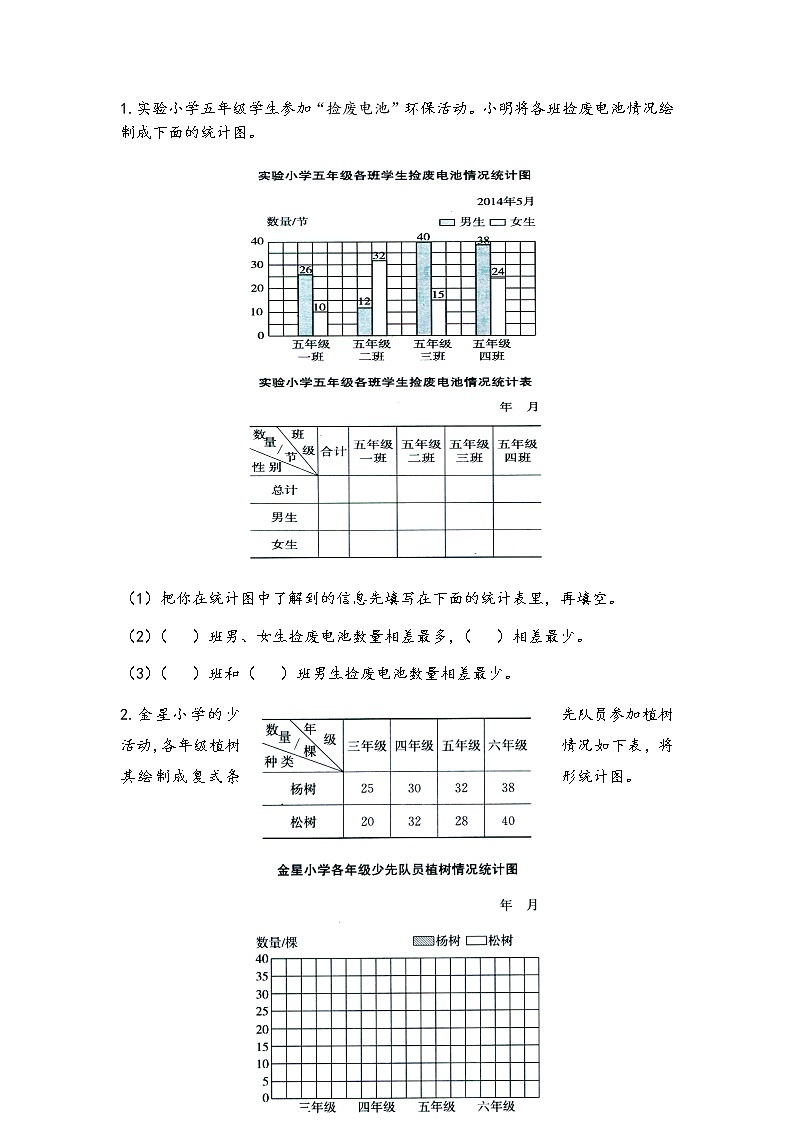 6.3 《复式条形统计图》 同步练习01