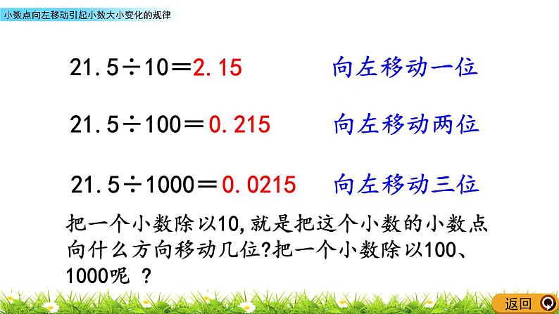 5.5 《小数点向左移动引起小数大小变化的规律》 课件04