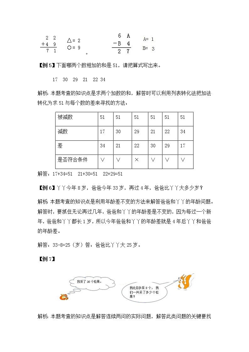 人教版二年级上册 第二单元 100以内的加法和减法（二）提高练习03