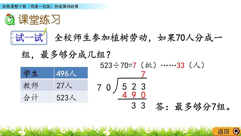 2.2 除数是整十数（商是一位数）的笔算和验算  PPT课件06