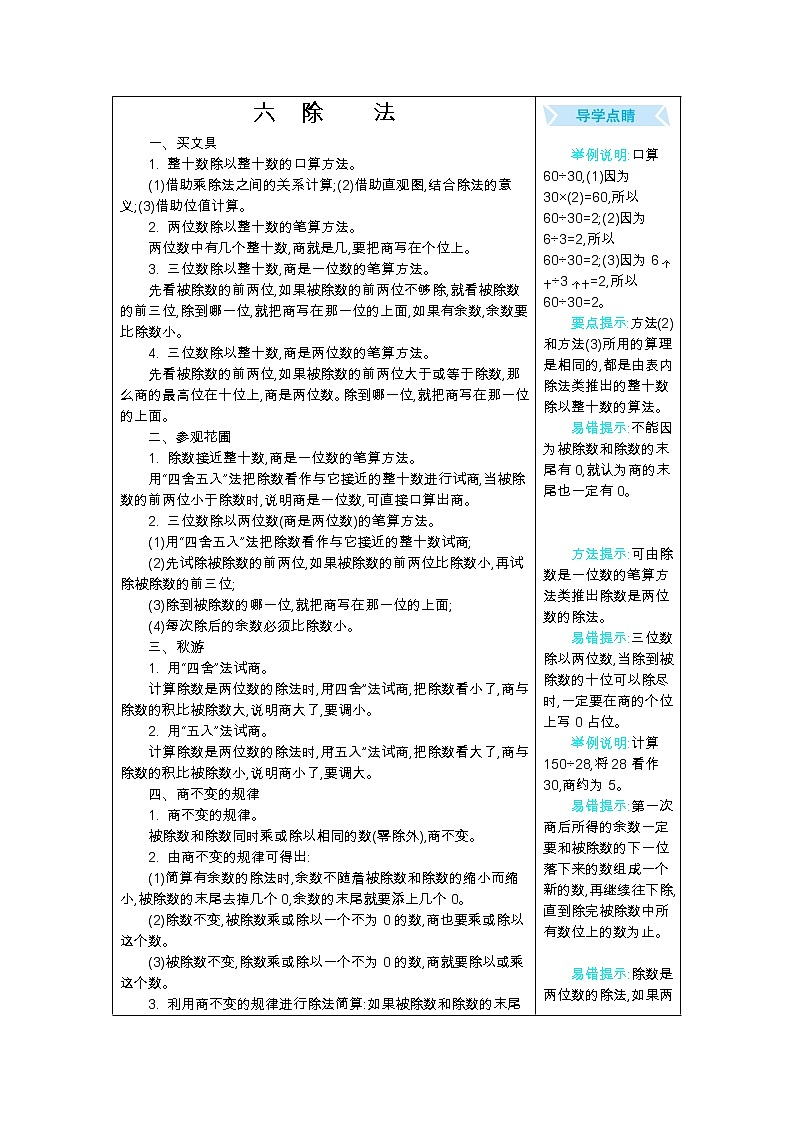 六　除法  知识点01