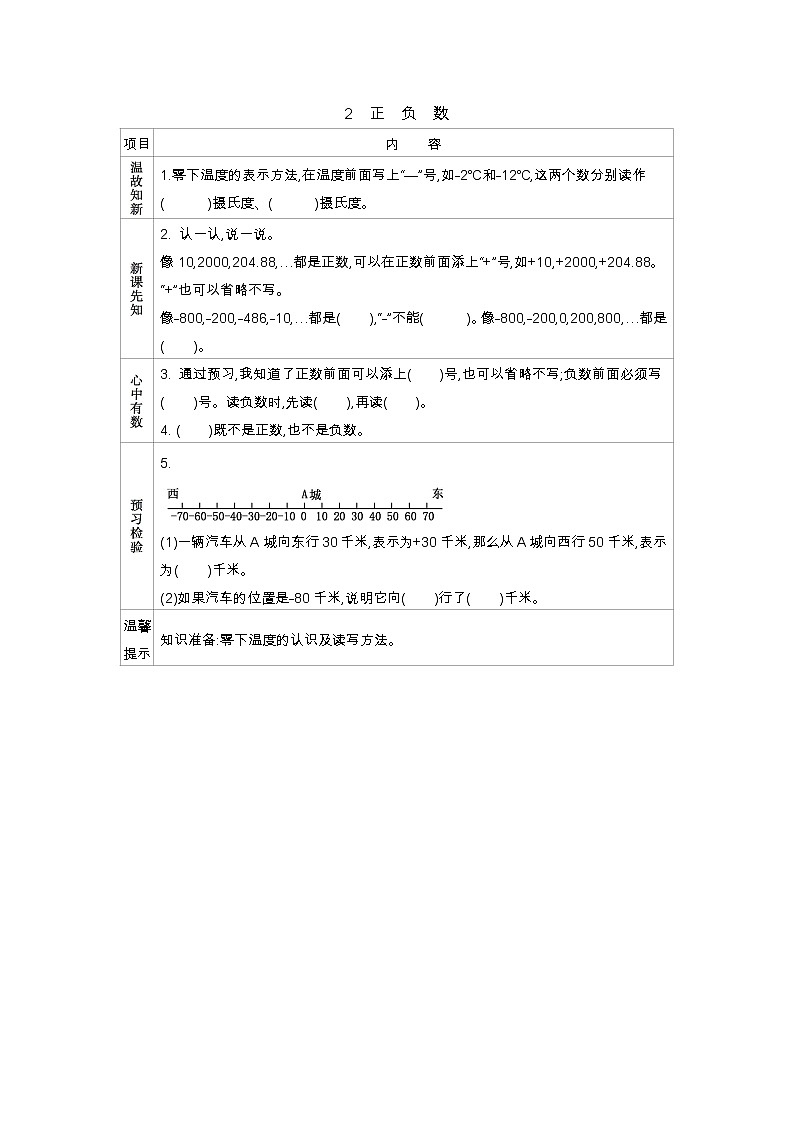 7.2　正负数  学案01