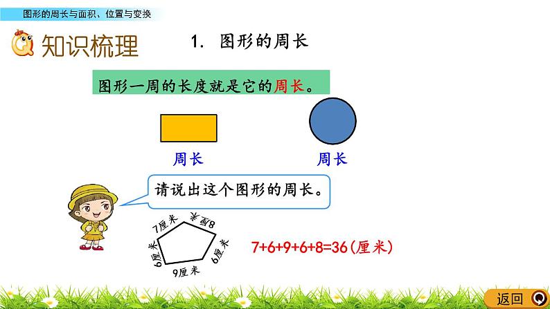 总复习《 图形的周长与面积、位置与变换》课件第3页