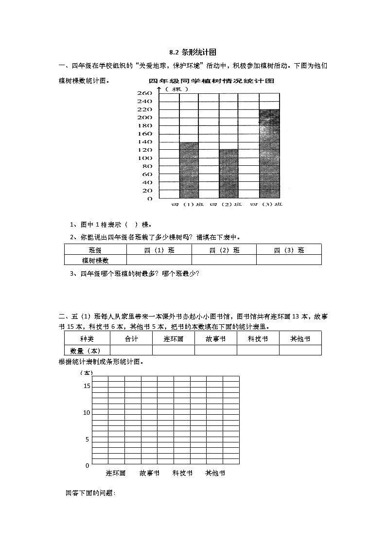 8.2 条形统计图同步练习第1页