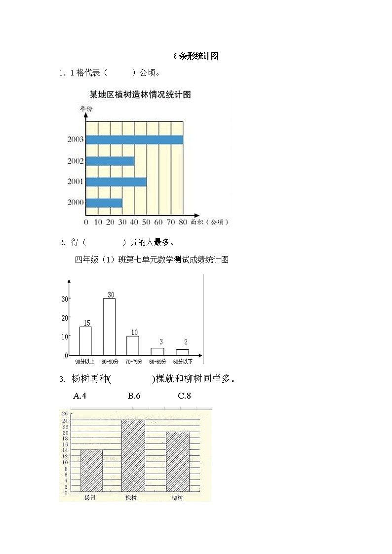 6  、条形统计图 同步练习01