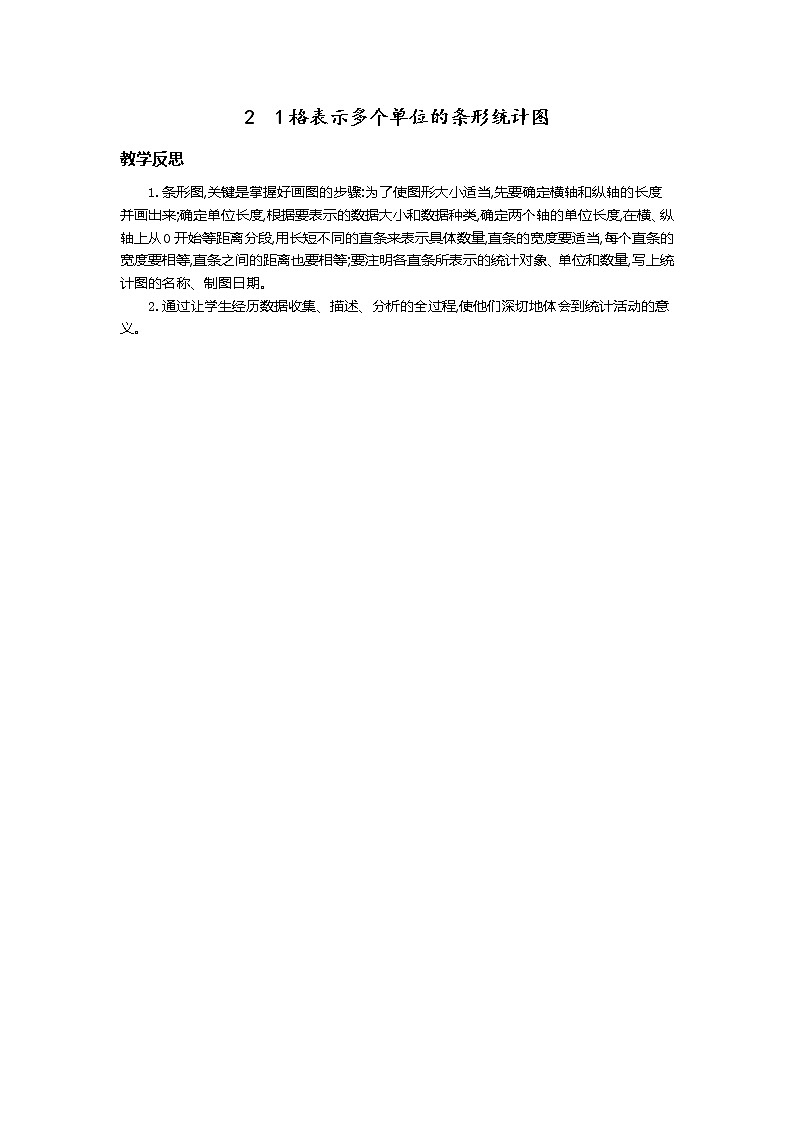 2.1格表示多个单位的条形统计图  教学反思01