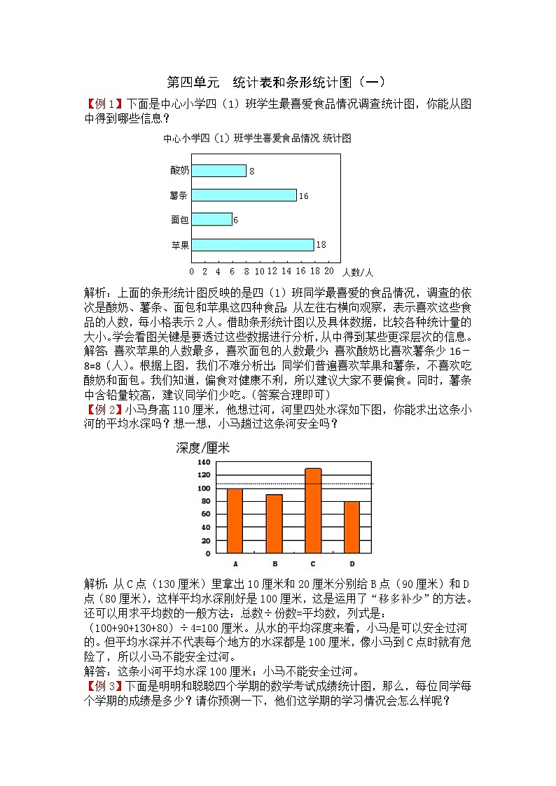 第四单元  统计表和条形统计图（一）  提高练习01