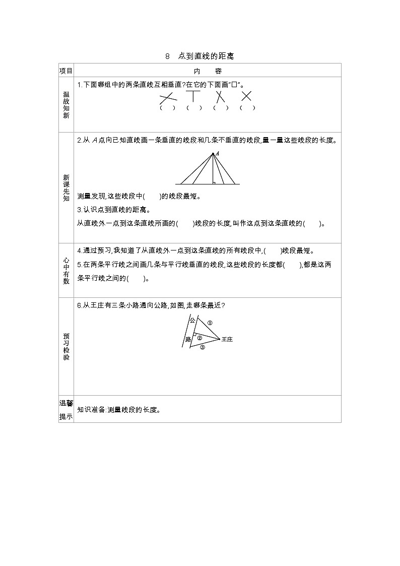8.8　点到直线的距离  学案01