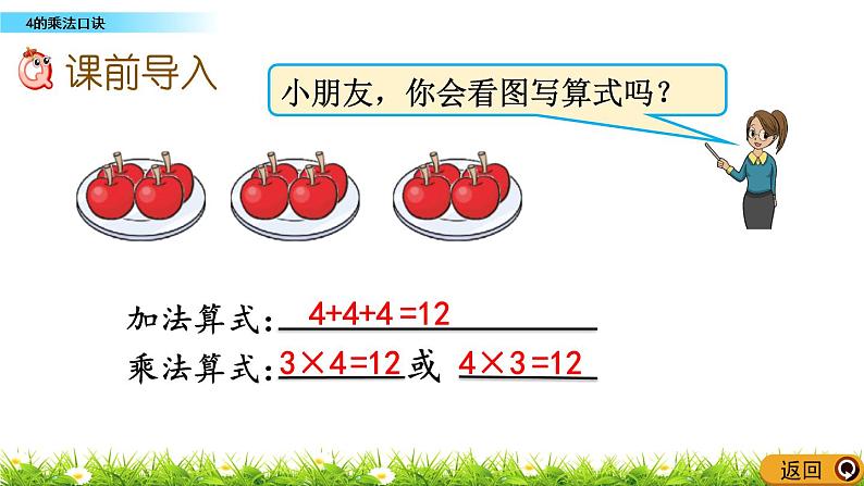 1.11《4的乘法口诀》课件第2页