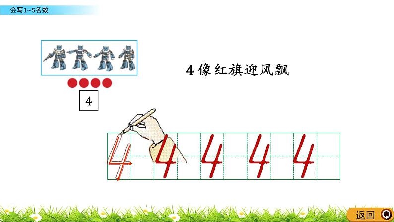 青岛数学一上：1.2《 会写1~5各数》课件07