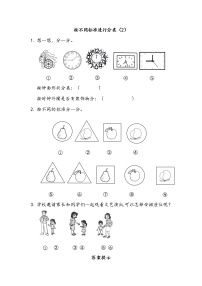 小学数学北师大版一年级上册四 分类一起来分类课时作业