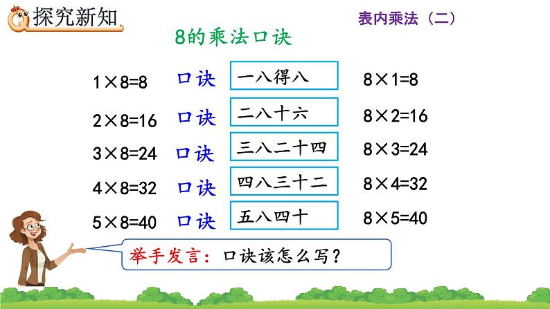 人教版二年级上册 第六单元3.《8的乘法口诀》课件05