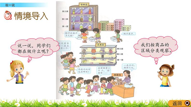 北京版数学一年级上册第一单元第四课时《 说一说》课件第2页