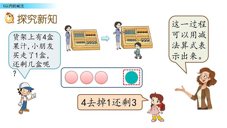 北京版数学一年级上册第五单元第4课时《5以内的减法》课件03