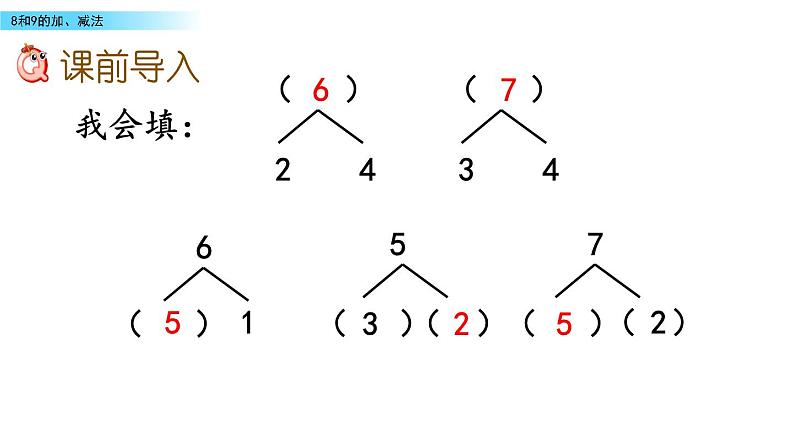 北京版数学一年级上册第五单元第7课时 《8和9的加、减法》课件第2页