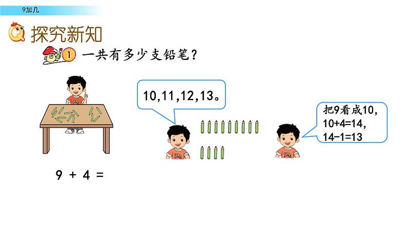 北京版数学一年级上册第九单元第1课时《9加几》课件第3页