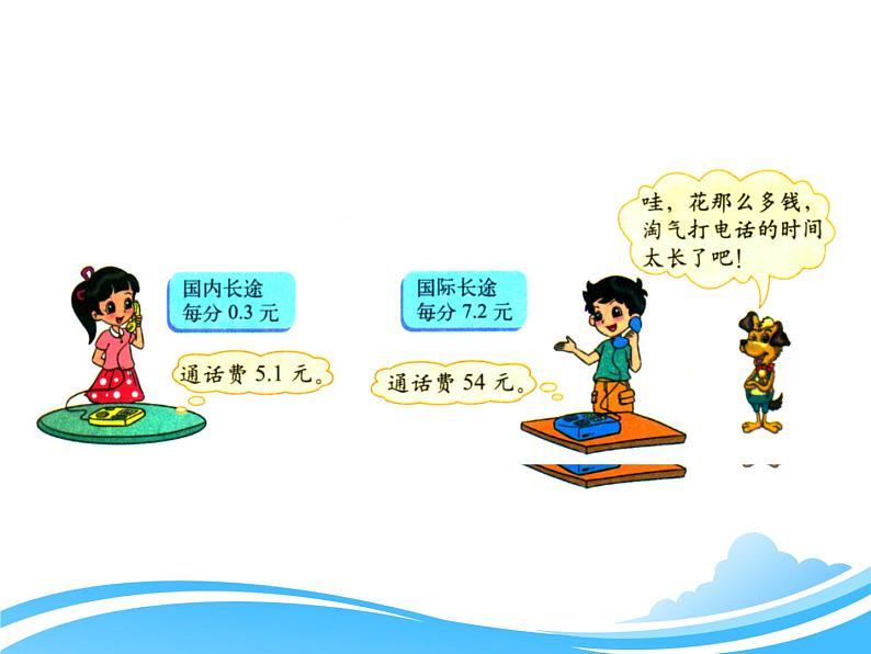 北师大版数学五年级上册-01一 小数除法-033 谁打电话的时间长-课件0506