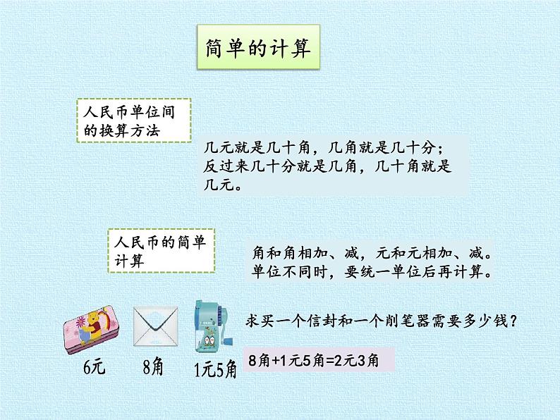 一年级下册数学课件 五 小小存钱罐——人民币的认识 复习课件 青岛版（五四学制）06