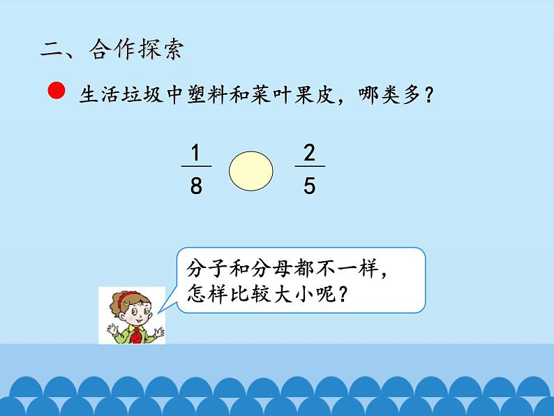 五年级上册数学课件 二 关注环境——分数加减法（二）第一课时  青岛版（五四学制）04