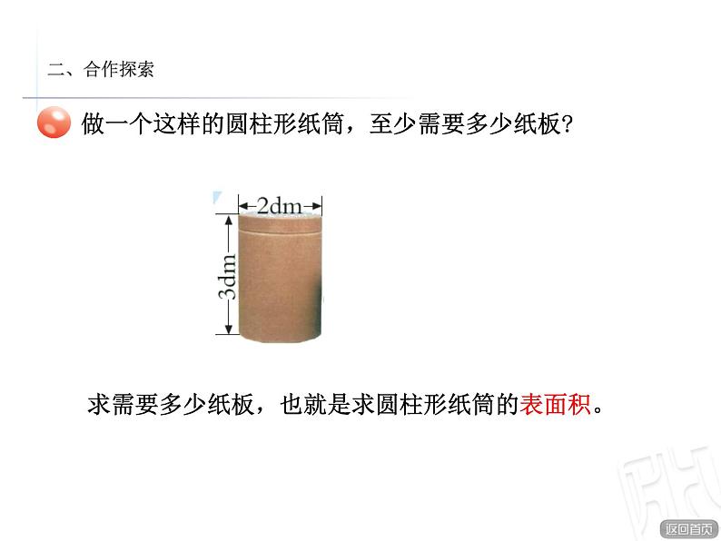 五年级下册数学课件 四 圆柱的表面积 青岛版（五四学制）第3页