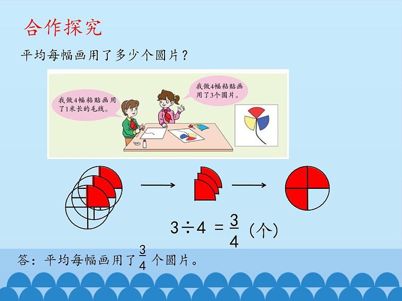 四年级下册数学课件 五 校园艺术节——分数的意义和性质 分数与除法的关系 青岛版（五四学制）07