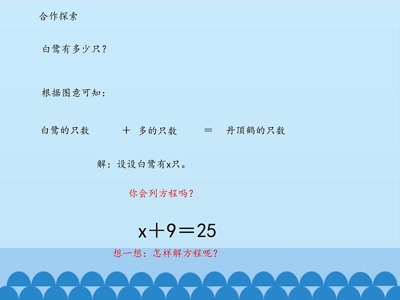 四年级下册数学课件 一 走进动物园——简易方程 （列方程解决实际问题）青岛版（五四学制）03