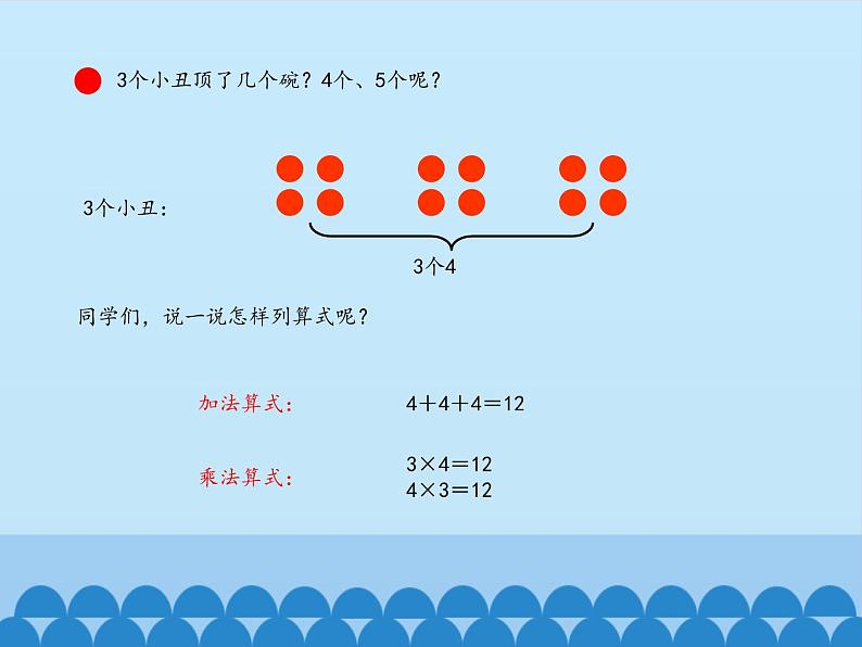 二年级上册数学课件 一 看杂技——表内乘法（一）（4的乘法口诀） 青岛版（五四学制）第6页