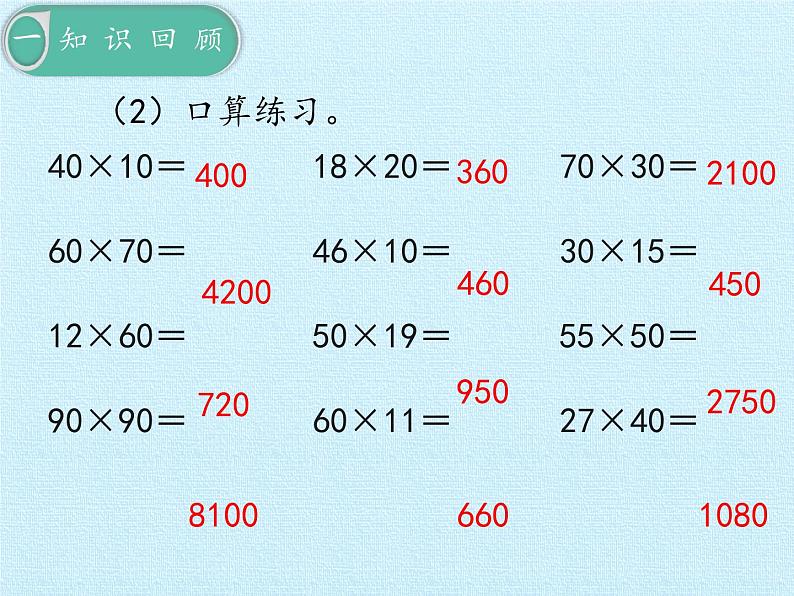 三年级上册数学课件 七、美丽的街景——两位数乘两位数 复习课件 青岛版（五四学制）第5页