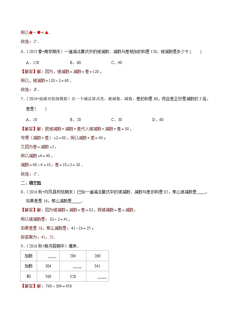【精品】（提高版）第2章《万以内的加法和减法（一）》三年级数学上册章节常考题精选汇编（原卷+解析版）人教版 (2份打包)02