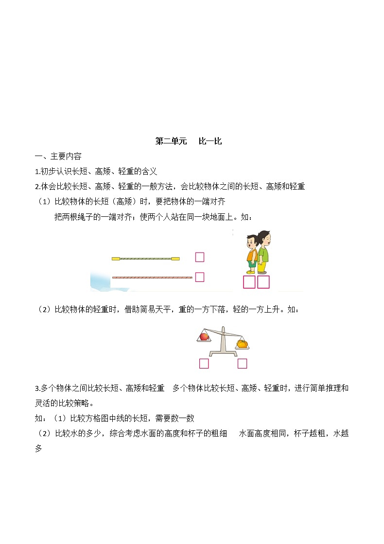 【2019期末复习】苏教版一年级数学上册知识点汇总02